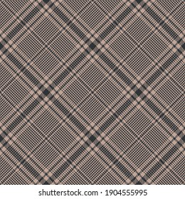 Plaid pattern in brown and beige. Autumn glen tartan check plaid graphic for dress, flannel shirt, skirt, trousers, jacket, blanket, other modern spring autumn winter classic fashion fabric design.