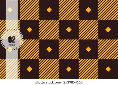 Plaid pattern, brown checkered grid seamless pattern, flannel motif vector illustratio