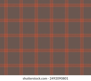 Plaid pattern, brown, orange, black, seamless for textiles and design clothing, skirts, pants, aprons, tablecloths, blankets or decorative fabrics. Vector illustration.