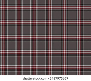 Plaid pattern, brown, red, black, white, seamless for textiles and design clothing, skirts, pants, aprons, tablecloths, blankets or decorative fabrics. Vector illustration.