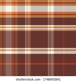 Plaid pattern with brown and white color. Vector graphic. Texture for shirt, dresses, clothes and other textile