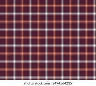 Plaid pattern, brown, white, yellow, seamless for textiles and design clothing, skirts, pants, aprons, tablecloths, blankets or decorative fabrics. Vector illustration.