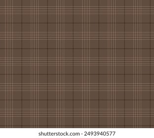 Patrón a cuadros, marrón, amarillo, patrón sin costuras para textiles y diseño de ropa, faldas, pantalones, delantales, manteles, mantas o telas decorativas. Ilustración vectorial.
