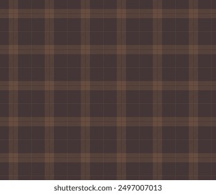 Patrón de cuadros, marrón, amarillo, patrón sin costuras para textiles y diseño de ropa, faldas, pantalones, delantales, manteles, mantas o telas decorativas. Ilustración vectorial.