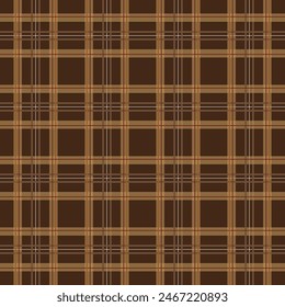 Plaid pattern in brown.Chocolate tartan check seamless pattern.Geometric vector background for fabric and paper.