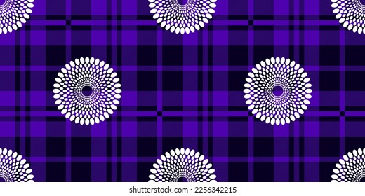 plaid pattern with circle dot embroidery design, fabric texture fashion artwork for print, fabric, textile design, Shirt, clothes,  scarf, shawl, carpet, bag and other things