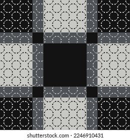 plaid pattern with circle embroidery pattern, texture fashion artwork for print, fabric, textile design, Shirt, clothes,  scarf, shawl, carpet, bag and other things