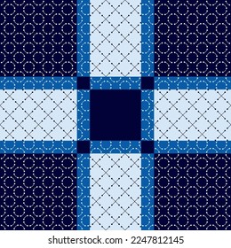 plaid pattern with circle and line embroidery pattern, texture fashion artwork for print, fabric, textile design, Shirt, clothes,  scarf, shawl, carpet, bag and other things