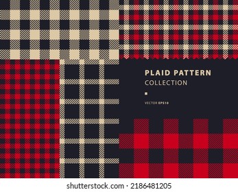 Plaid pattern collection with Lumberjack or Buffalo plaid