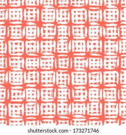 Plaid pattern with crossing watercolor lines. Seamless vector texture for web, print, wallpaper, home decor, spring summer fashion fabric, textile, invitation background, holiday gift wrapping paper