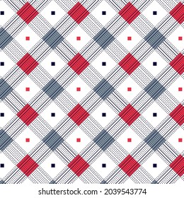 Plaid pattern with dashed lines for print