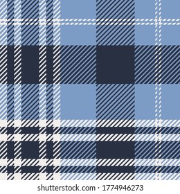 Plaid pattern design with blue color background.  Texture for shirt, clothes, dresses and other textile design