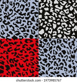 plaid pattern design combined with animal print	
