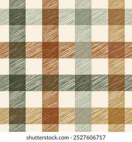 Plaid pattern design, embroidery style tartan seamless work