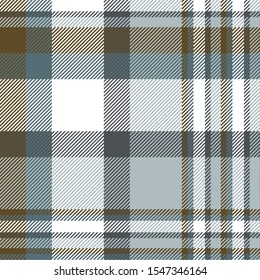 Plaid pattern in dusty blue, teal, gray, white and dark mustard brown.