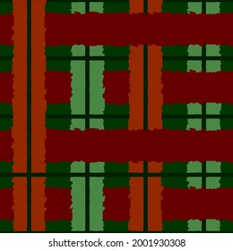 Plaid pattern fabric pattern. Christmas concept, red, green, orange, seamless pattern.