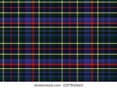 Seamless Royal Stewart tartan plaid pattern. Christmas and New Year pixel  check vector in red, blue, green, yellow, black, white for gift paper,  tablecloth, other modern winter textile print. Stock Vector