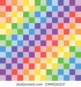 Tapa de color rosa gingham color arcoiris pastel de color pastel.