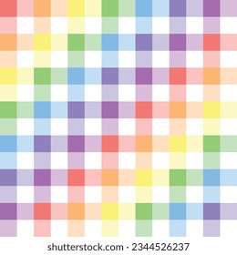 Plaid pattern gingham pastel plaid colorful tartan rainbow colored. Perfect for wrapping paper, tablecloths, picnic blankets, children's clothing and more..