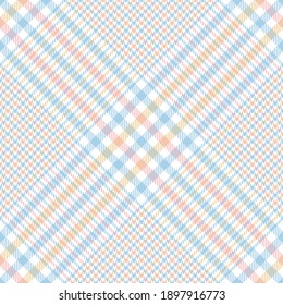 Plaid pattern glen texture in pastel blue, pink, yellow, white. Light seamless tartan tweed check plaid for blanket, duvet cover, skirt, or other modern spring summer Easter holiday fabric design.