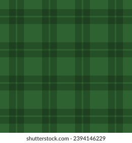 Plaid pattern in green for St Patricks Day. Simple tartan check plaid background. Traditional checkered background.