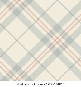 Plaid pattern in grey, beige, pink. Tartan seamless light simple herringbone soft cashmere check plaid for flannel shirt, skirt, blanket, duvet cover, other spring autumn winter textile print.