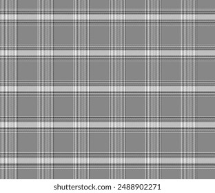 Plaid pattern, grey, white, black, seamless for textiles and design clothing, skirts, pants, aprons, tablecloths, blankets or decorative fabrics. Vector illustration.