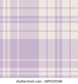 Plaid pattern large for spring and summer design. Seamless Scottish tartan check plaid light lilac graphic background for scarf, flannel shirt, blanket, throw, or other modern fashion textile print.