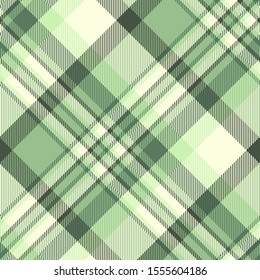 Plaid pattern in muted green and pale cream. 