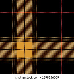 Plaid pattern ombre in black, red, mustard yellow. Seamless dark Scottish tartan check plaid large graphic for flannel shirt, blanket, duvet cover, or other modern autumn winter fashion fabric print.