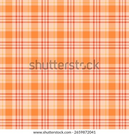 Plaid pattern in orange yellow red.Autumn fall tartan check seamless pattern.Vector illustration geometric background for fabric and prints.