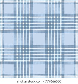 Plaid pattern in pastel blue and white. Scarf, neck stole, necktie, sash, shawl, wrap. All over square print. Seamless fabric texture for home decor textiles, upholstery & fashion clothing.  