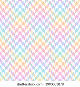 Plaid pattern. Pastel colorful houndstooth vector graphic for dress, scarf, coat, jacket, blanket, other modern spring fashion fabric print. Seamless geometric light multicolored check design.