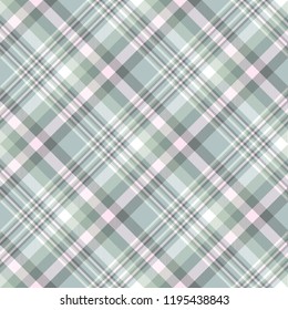 Plaid pattern in pastel green, pink and white. 