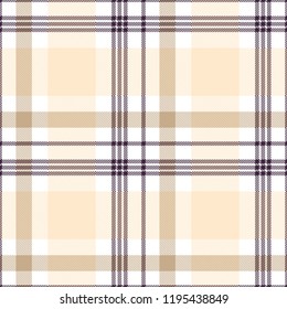 Plaid pattern in peach beige, brown and white.