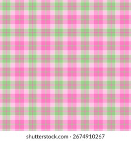 Plaid pattern in pink and green.Christmas, winter tartan check seamless pattern.Vector illustration geometric background for fabric and prints.