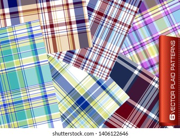 Plaid pattern for print (textile, wrapping, wallpaper). Seamless geometric background. EPS10 vector