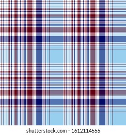 Plaid pattern for print (textile, wrapping, wallpaper). Checkered tartan fabric texture. Symmetric and asymmetric geometric background. EPS10 vector