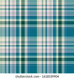 Plaid pattern for print (textile, wrapping, wallpaper). Checkered tartan fabric texture. Symmetric and asymmetric geometric background. EPS10 vector