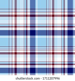 Plaid pattern for print (textile, wrapping, wallpaper). Checkered tartan fabric texture. Symmetric and asymmetric geometric background. EPS10 vector