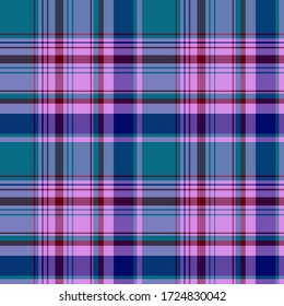 Plaid pattern for print (textile, wrapping, wallpaper). Checkered tartan fabric texture. Symmetric and asymmetric geometric background. EPS10 vector