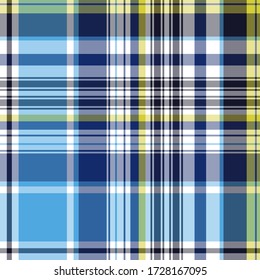Plaid pattern for print (textile, wrapping, wallpaper). Checkered tartan fabric texture. Symmetric and asymmetric geometric background. EPS10 vector