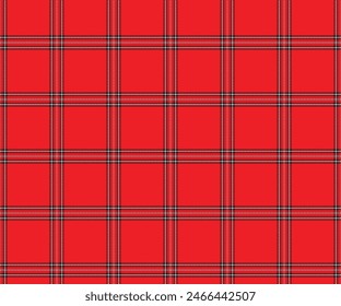 Plaid pattern, red, black, white. Seamless, eye-catching pattern for design textiles, skirts, pants or decorative fabric. Vector illustration.