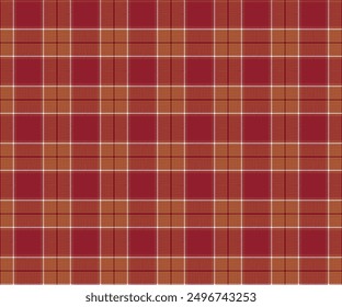 Plaid pattern, red, yellow, white, seamless for textiles and design clothing, skirts, pants, aprons, tablecloths, blankets or decorative fabrics. Vector illustration.
