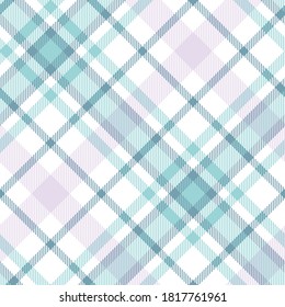 Plaid Pattern In Robin Egg Blue, Pale Lavender And White.