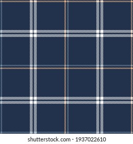 Plaid pattern seamless in blue, soft yellow, white. Houndstooth textured tartan check texture for spring summer autumn winter flannel shirt, other modern menswear and womenswear fashion textile print.