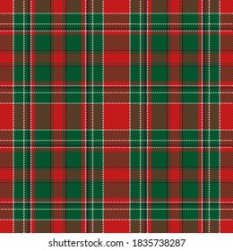 Plaid-Muster nahtlos. Überprüfen Sie die Textur des Stoffes. Streifen, quadratischer Hintergrund. Vektor Textil Design Tartan.