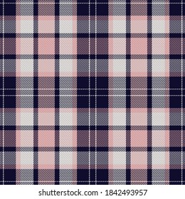 El patrón de plástico es impecable. Comprobar la textura de tela. Fondo cuadrado de banda. Tartán de diseño vectorial textil.