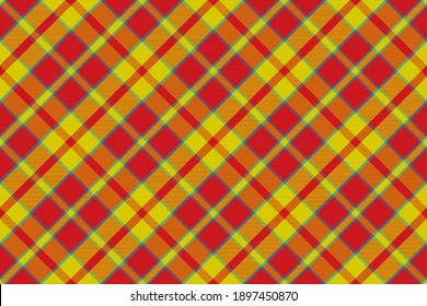 El patrón de plástico es impecable. Comprobar la textura de tela. Fondo cuadrado de banda. Tartán de diseño vectorial textil.