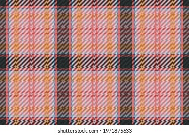 Plaid pattern seamless. Check fabric texture. Stripe square background. Vector textile design tartan peach color.